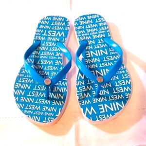 NINE WEST Plastic Blue Flip‎ Flop Shoes Sz 11M
